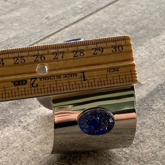 Vintage Sarah Coventry Cleopatra Cuff Blue Confetti Lucite Modern Space Age - Picture 10 of 14